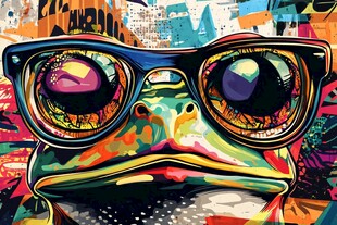 多彩眼镜蛙的艺术形象