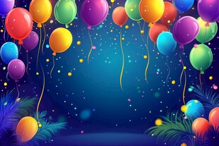 梦幻多彩气球派对背景