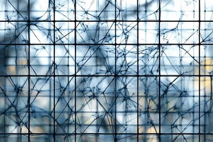 蓝色网格线条抽象背景图