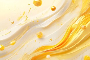 流动的金白交融梦幻液体