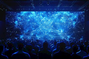 科技盛会下的梦幻星空大屏