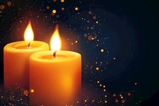 两根燃烧蜡烛梦幻背景