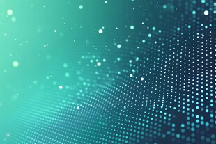 蓝绿渐变点状科技背景图