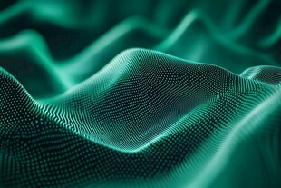 绿色科技感数据波浪背景图