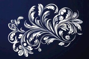 优雅复古白色花纹图案