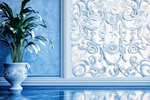 蓝调室内装饰与绿植景观