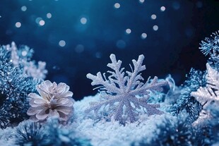 梦幻冬日雪花装饰场景