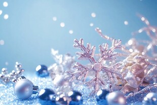 梦幻蓝色系圣诞雪花装饰