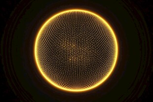 金色发光球体粒子特效