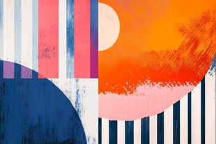 抽象几何色彩拼接艺术画