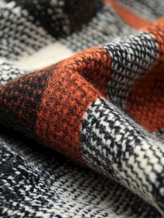 格纹针织布料细节特写