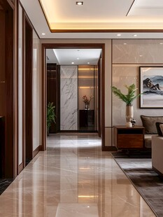 现代奢华风家居过道景致