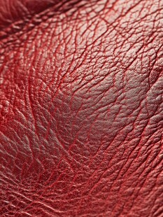 红色皮革纹理特写