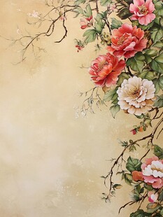 中式花卉墙绘艺术之美