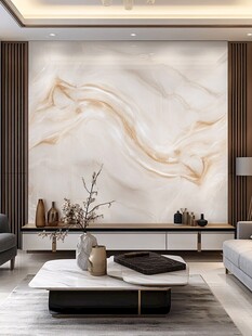 现代简约风客厅大理石背景墙