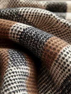 格纹毛呢面料细节展示