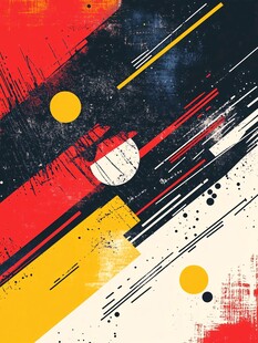 抽象几何涂鸦风格艺术图案