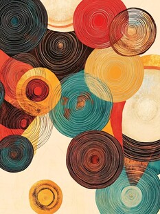 多彩圆圈抽象艺术图案