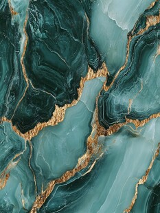 蓝绿金纹大理石纹理图案