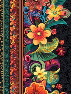 绚丽多彩花卉图案设计