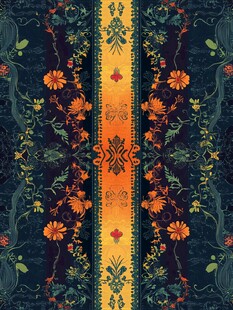 复古花卉图案装饰背景图