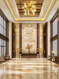 豪华大气的酒店大堂空间