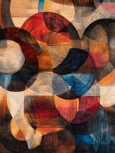 抽象几何色彩拼接艺术画