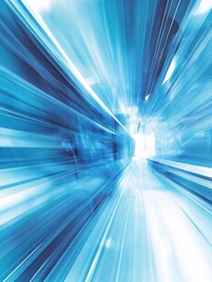 蓝色动感光线隧道背景图
