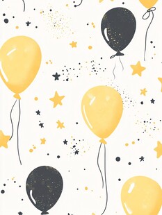 黄黑气球星星背景图案