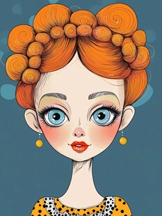 卷发女孩的俏皮时尚风采