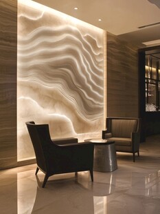 现代奢华客厅墙面与座椅