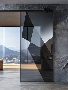 几何图案现代风格滑动门