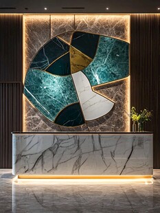 现代奢华大理石前台装饰画