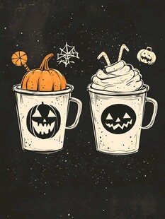 万圣节主题饮品插画