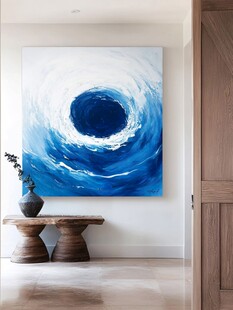 蓝色漩涡艺术画装点空间