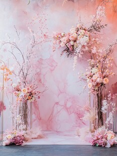 梦幻粉色系浪漫婚礼布景