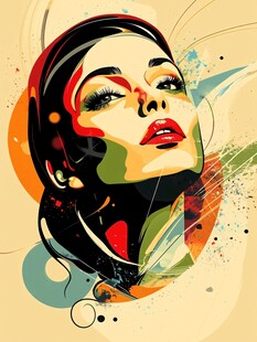 时尚波普风女性艺术肖像