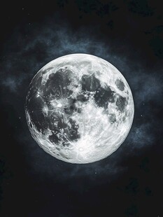 夜空中的皎洁满月