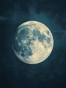 夜空中的皎洁满月