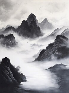 水墨山水间 云雾绕奇峰