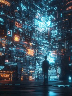 人置身于数据代码构成空间