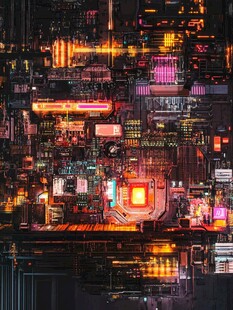未来感芯片电路板科幻图景
