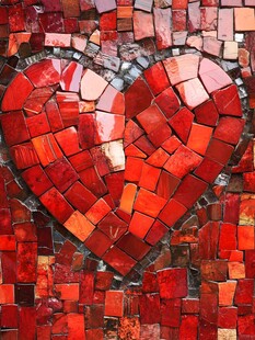 心形马赛克瓷砖艺术图案