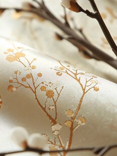 金色花枝图案精美布料
