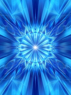 蓝色放射状炫彩抽象图案