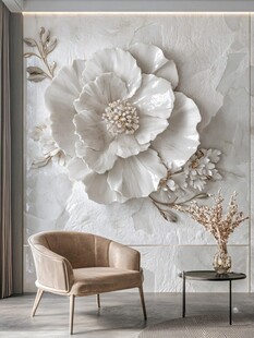 立体花卉墙饰 雅致客厅一角