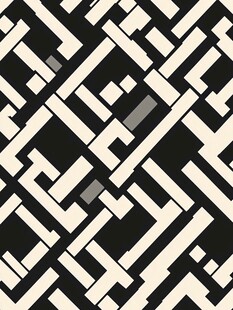 黑白几何线条无缝图案