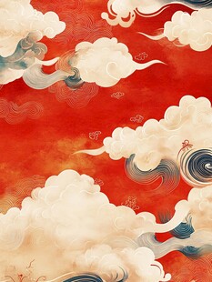 中式红云瑞霭古风图案