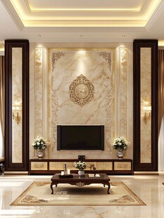奢华欧式客厅电视背景墙