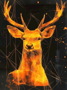 梦幻橙光麋鹿艺术图像